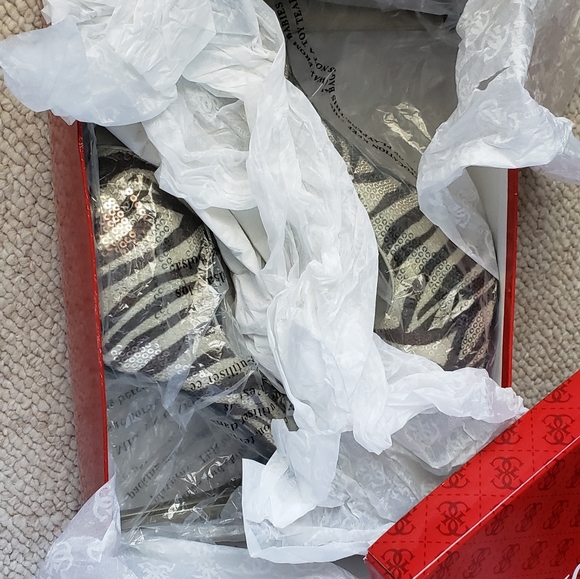 Guess Sequined Zebra stripe Peep Toe Heels - Picture 11 of 11